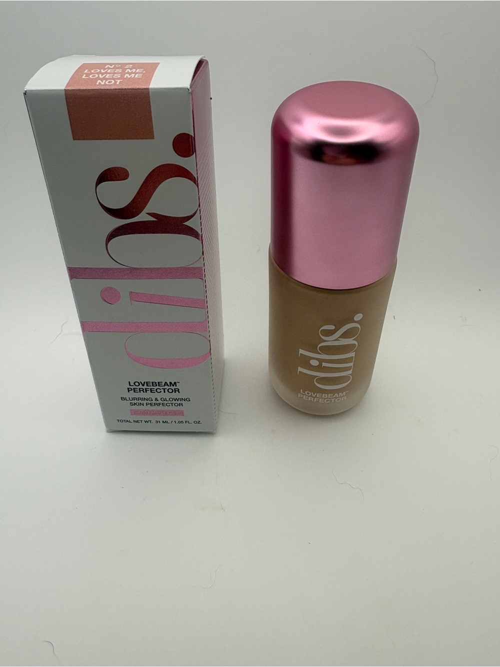 Dibs LoveBeam Perfector No 2 Loves Me Loves Me Not pinky peach illuminator BNIB